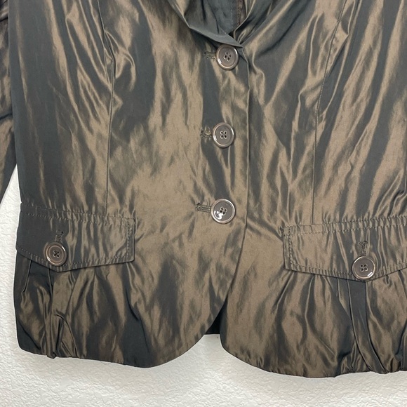 MaxMara blazer button brown Weekend sz 6 metallic sheen - Picture 5 of 10